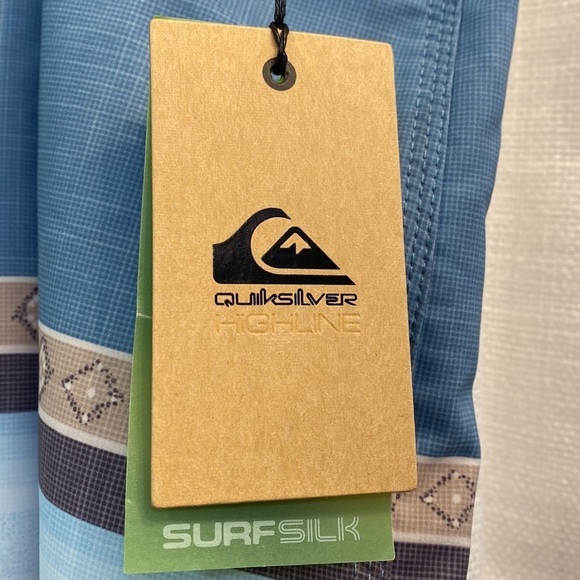 NWT Men’s QuickSilver Highline Surfsilk Blue Striped Board Shorts Size 40 - Picture 5 of 14